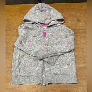 Girls Cat and Jack zip up hoodie with horse / unicorn print - size 3T